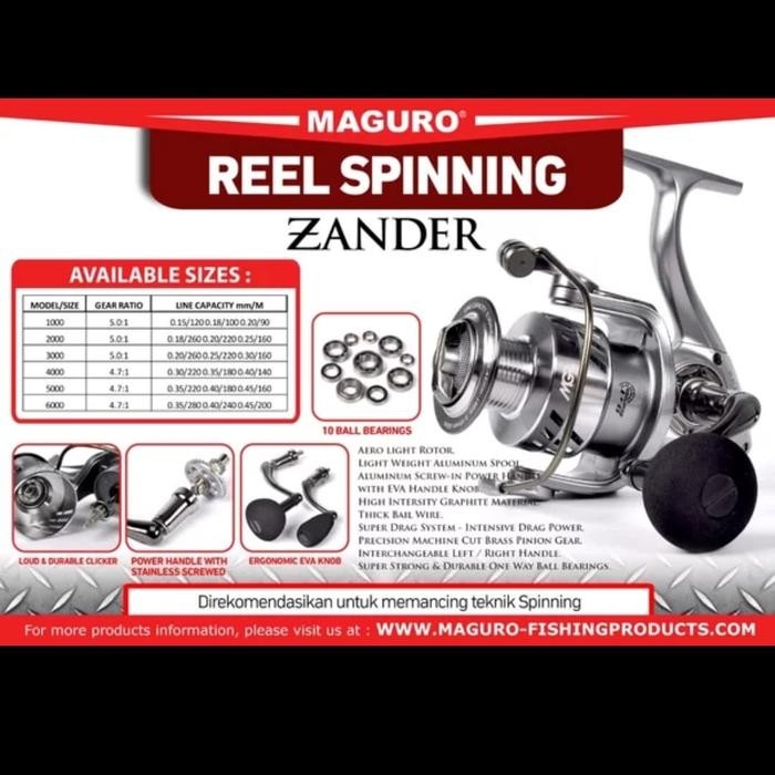 Reel Maguro Zander 2000 Power Handel #Gratisongkir