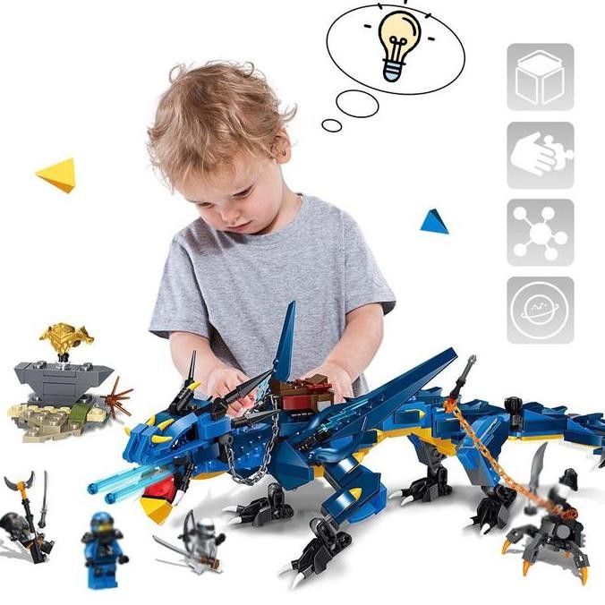 LELE Mainan Balok ninja Ninjago Minifigure Puzzle Susun Edukasi Mainan Blok Ninjago Mainan Anak Laki