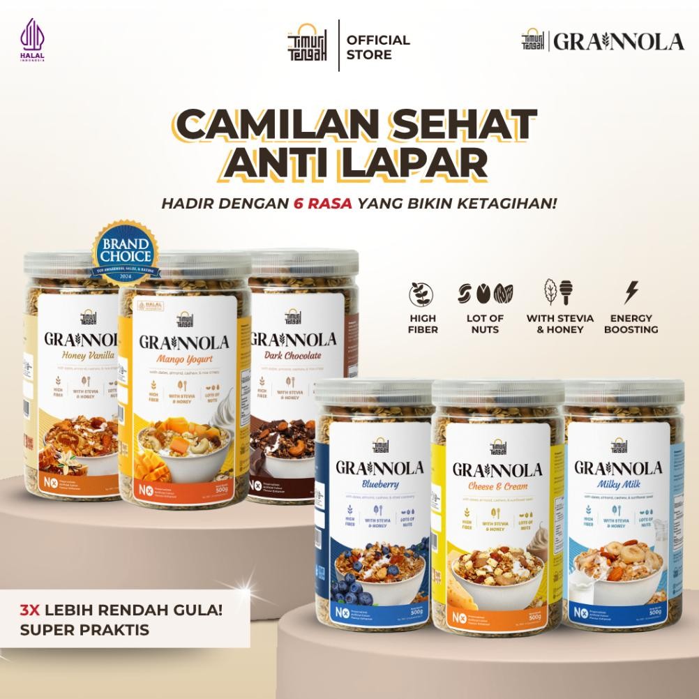 

Timur Tengah Grainnola 500 gr Granola Camilan Sehat Sereal Rendah Kalori