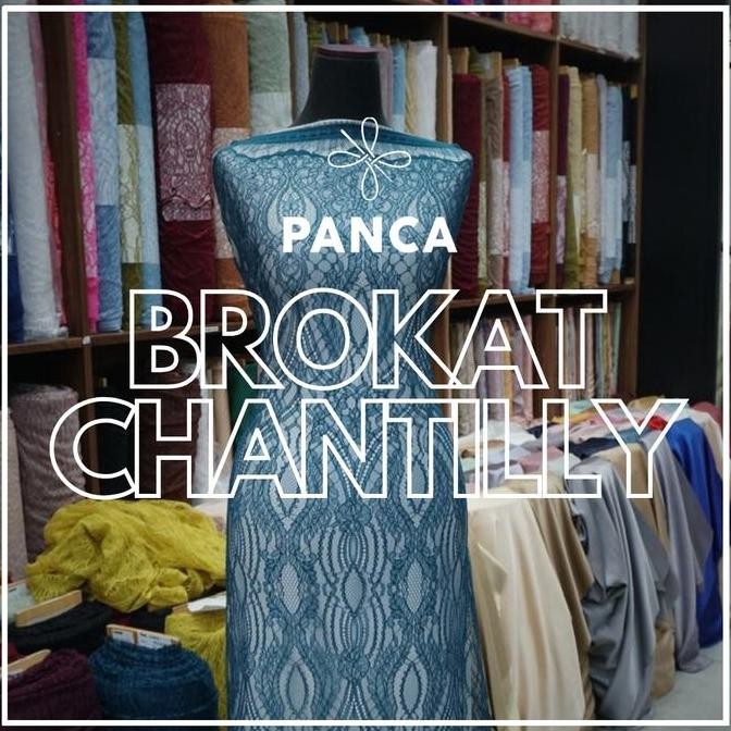 Kain Brokat Lace Mewah Bahan Kebaya & Bridesmaid, Brokat Semi Prancis - Ukuran Panel 2,5 m