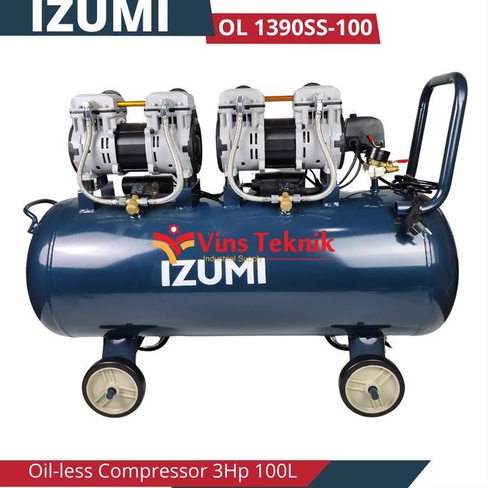 Mesin kompresor OILLESS compressor 3HP 100L IZUMI OL 1390SS-100