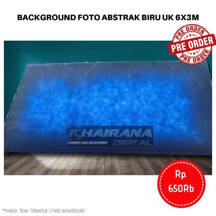 TERBARU - Background Backdrop Layar Foto Wisuda abstrak biru hitam Besar 6x3m