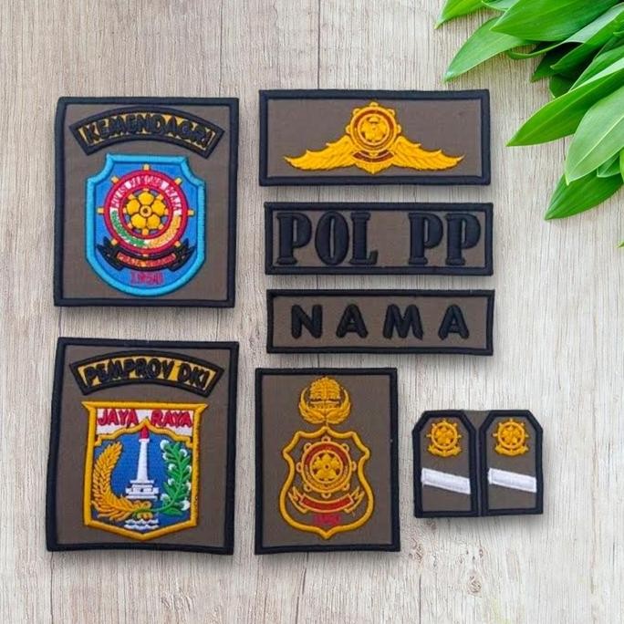 Atribut Polpp Bordir Timbul lengkap