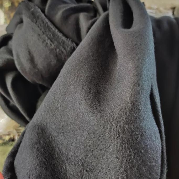 bahan kain polar fleece emen yard gulungan jaket hitam navy