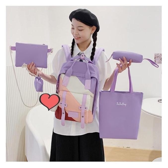 

Miliki Tas Ransel Perempuan Anak Sekolah Set 5 In 1 Sd Smp Sma Fashion Wanita Korea L