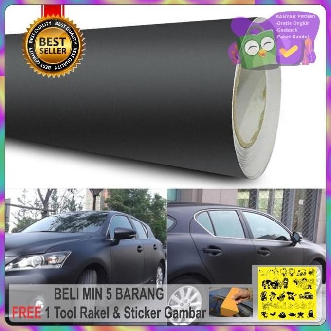 Stiker Hitam Doff/Mate / Skotlet Hitam Doff 1 Roll