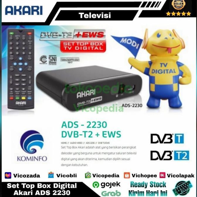 TERBARU - Set Top Box TV Digital Akari ADS-2230 STB DVB-T2 ADS2230 Garansi Resmi