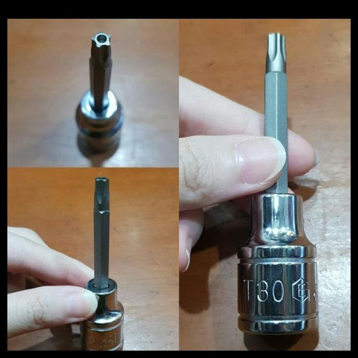 BEST DEAL KUNCI SOCK L BINTANG 5 LUBANG DRIVE 1/2 UKURAN T30 STAR HEX BIT SOCK 