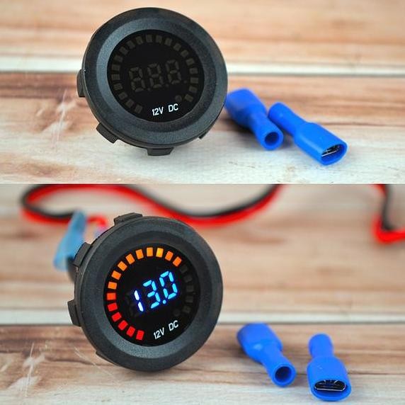 BEBAS ONGKIR - Voltmeter Digital Motor Mobil Display LED Volt Meter Gauge DC 12 Volt