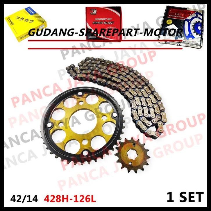 BEST DEAL GEAR SET PAKET BAJA DEPAN BELAKANG RANTAI VIAR CROSS CROS X-150-200 MF-SE-ES-GT 