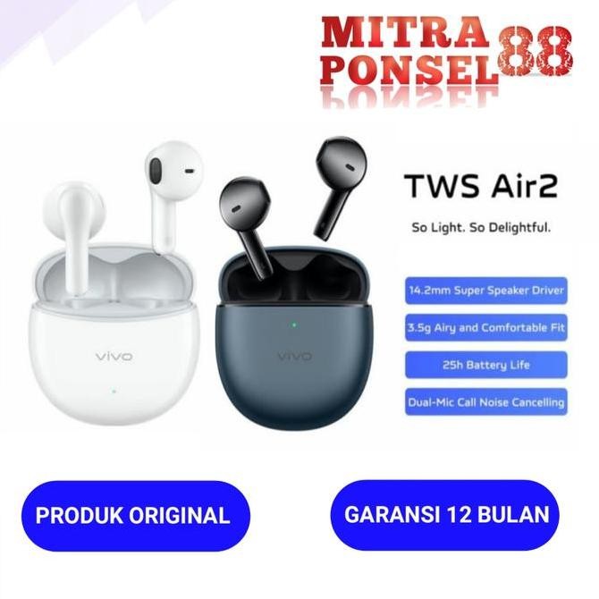 TERLARIS - VIVO TWS AIR2 | EARPHONE BLUETOOTH VIVO TWS AIR 2 GARANSI RESMI VIVO