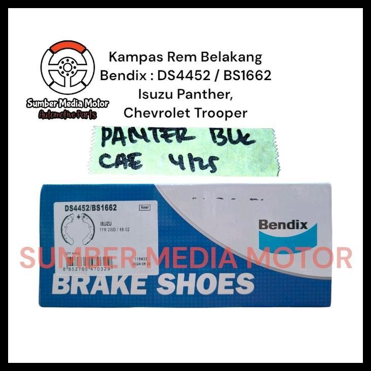 BEST DEAL BENDIX KAMPAS REM BELAKANG BRAKE SHOE DS4452 BS1662 ISUZU PANTHER, CHEVROLET TROOPER 