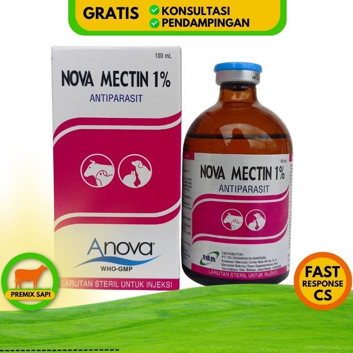 Nova Mectin 1% 100Ml - Obat Antiparasit ( Cacing/Gudeg ) Pada Hewan - Like Wormectin Intermectin