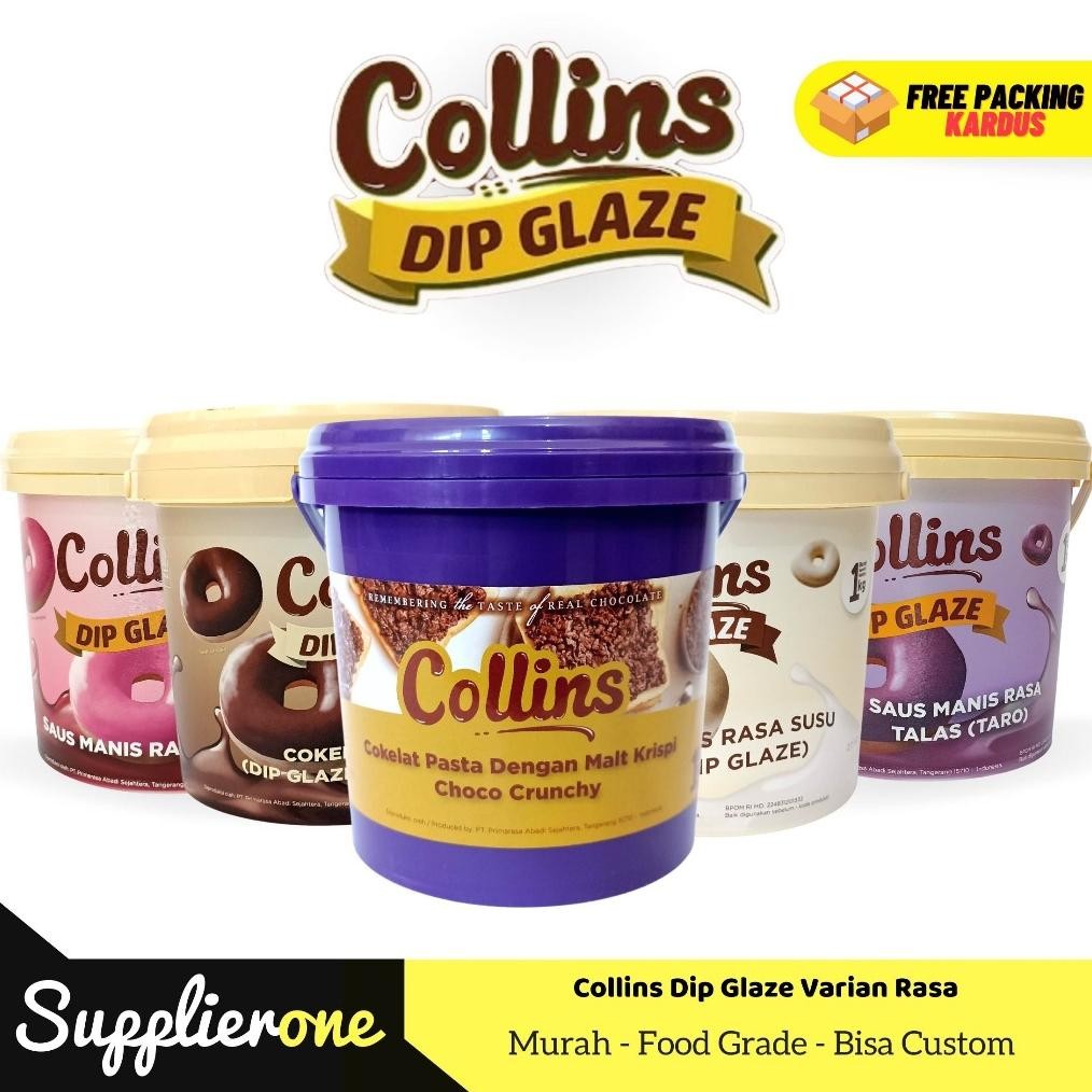 

Heatshrin Collins Dip Glaze 1 Kg / Collins Choco Crunchy / Collins Coklat / Collins Tiramisu / Collins Strawberry / Collins Taro / Collins White 1 Kg A-110