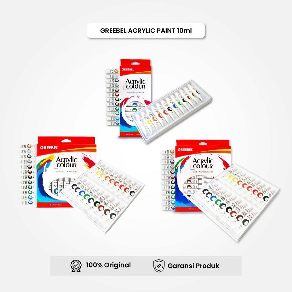 

Cat Lukis 10ml 12 18 24 Warna / Acrylic Paint Greebel