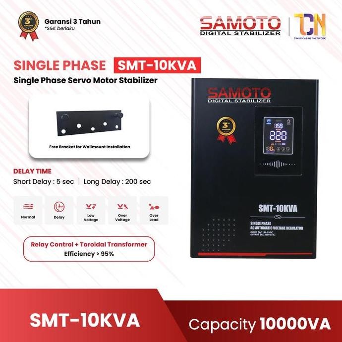 SAMOTO Stabilizer 10000VA Stavolt Single Phase Stavolt SMT10000VA Stabiliser AC Automatic Regulator