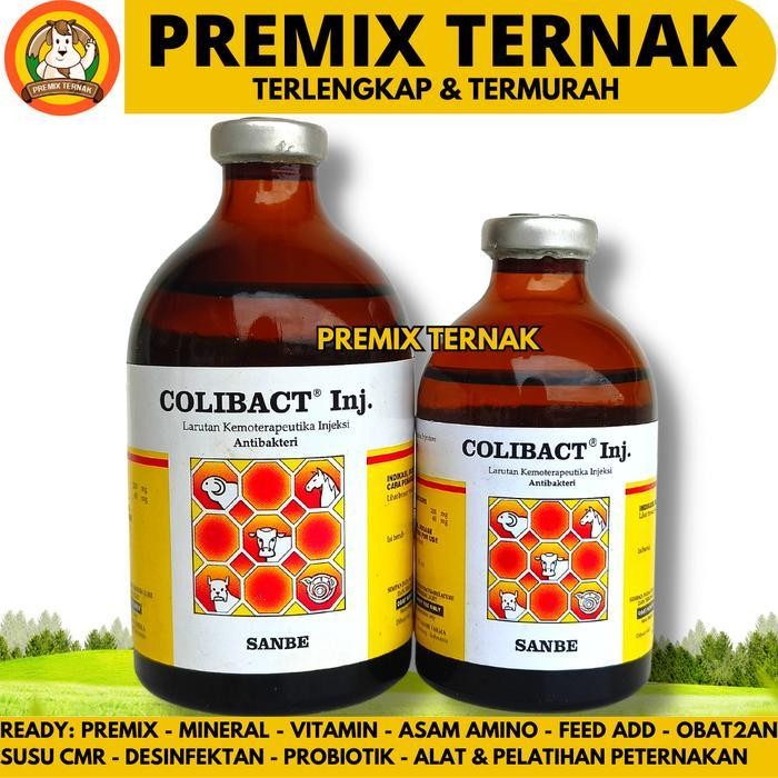 Colibact Inj 100Ml Colibact 50Ml Obat Antibiotik Pencernaan Hewan Sapi