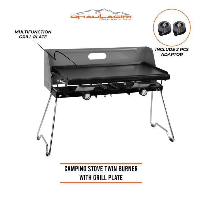 Dhaulagiri Camping Stove Twin Burner with Grill Plate
