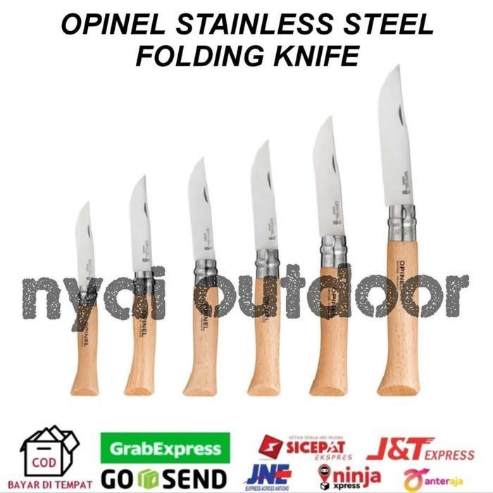 pisau lipat opinel stainless steel no6 7 8 9 10 12 pisau lipat camping