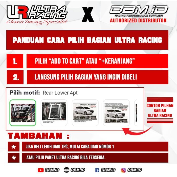 [Allthebest] Strutbar/ Stabilizer Ultra Racing Toyota Avanza 2012 Veloz