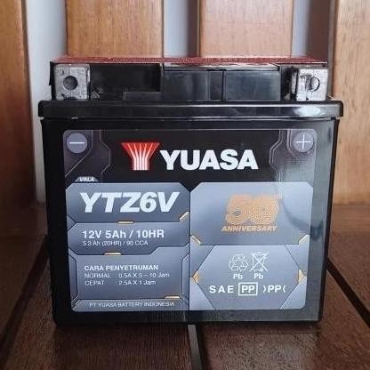Aki Motor Honda Beat Iss Ytz6V Yuasa Aki Kering