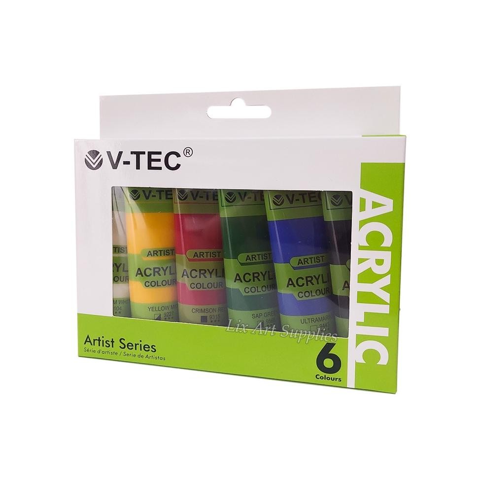 

V-Tec Acrylic Color Set 6 Warna x 35ml / Cat Akrilik VT-635
