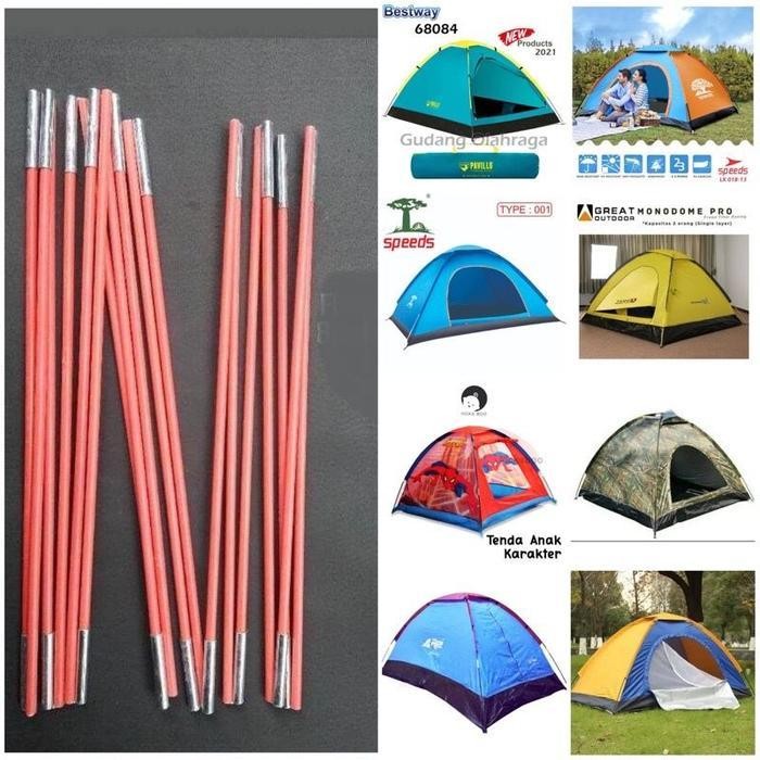 frame tenda fiber kerangka tenda camping 1 set lonjor panjang