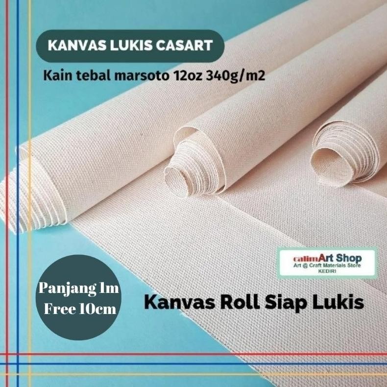 

Kain Kanvas Lukis Roll - Kanvas Roll - CASART Siap Pakai 110cmx157cm