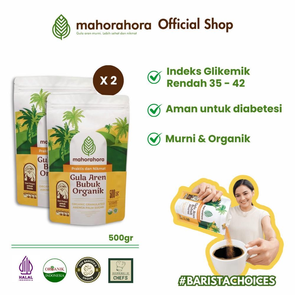 

Mahorahora Paket Hemat Gula Aren Bubuk Organik 500 gr, Premium dan Halal - 2 pcs