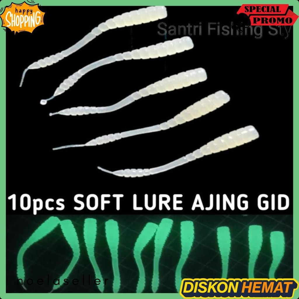 Soft Lure Ajing Ful Fosfor Gid Umpan Pancing Kerapu Kail Pancing Umpan Pancing Laut Terlengkap Dan T