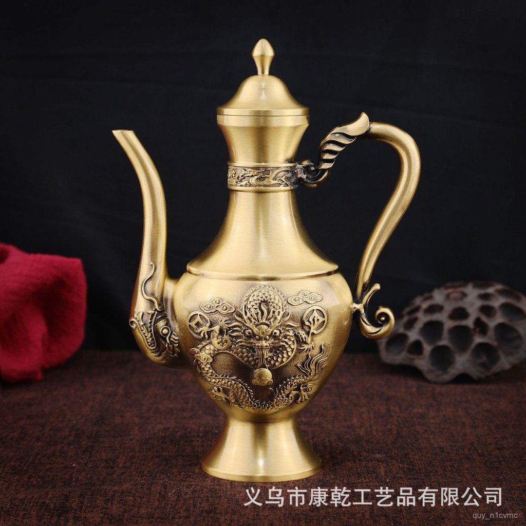 Panci Anggur Kuningan Set Anggur Rumah Panci Anggur Logam Panci Anggur Awan Naga Dekorasi Rumah