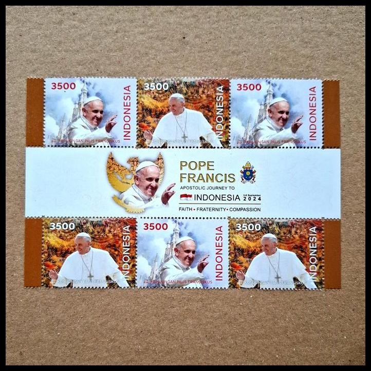 

TERBARU PRANGKO INDONESIA 2024. POPE FRANCIS KUNJUNGAN PAUS FRANSISKUS KE INDONESIA 3-6 SEPTEMBER 2024. FAITH FRATERNITY COMPASSION. 3 SET PRANGKO DENGAN GUTTER