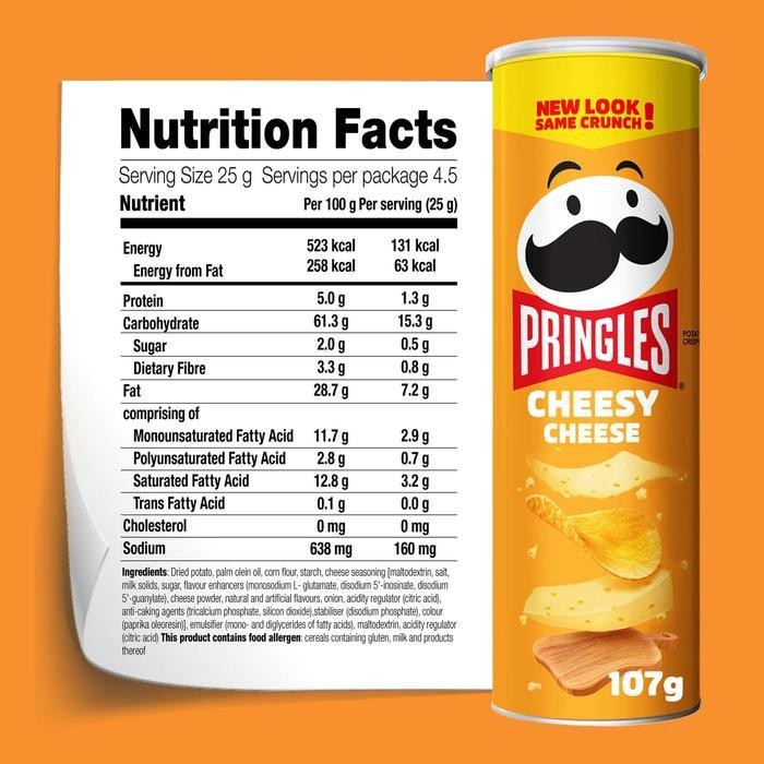 

Cri [Bundle 3Pcs] Pringles Cheesy Cheese Keripik 102Gr