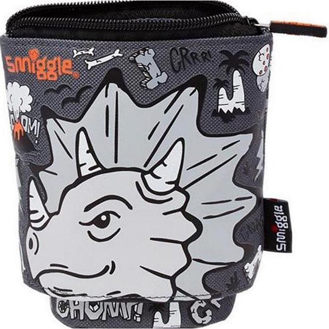 

NEW SMGLE PENCIL CASE 446316 SLIDE STAND ANIMAL DINO GREY