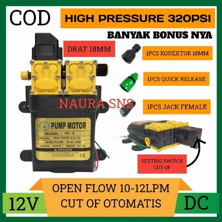 Pompa Dc 12v 320psi Dinamo Steam Motor Dobel Pompa