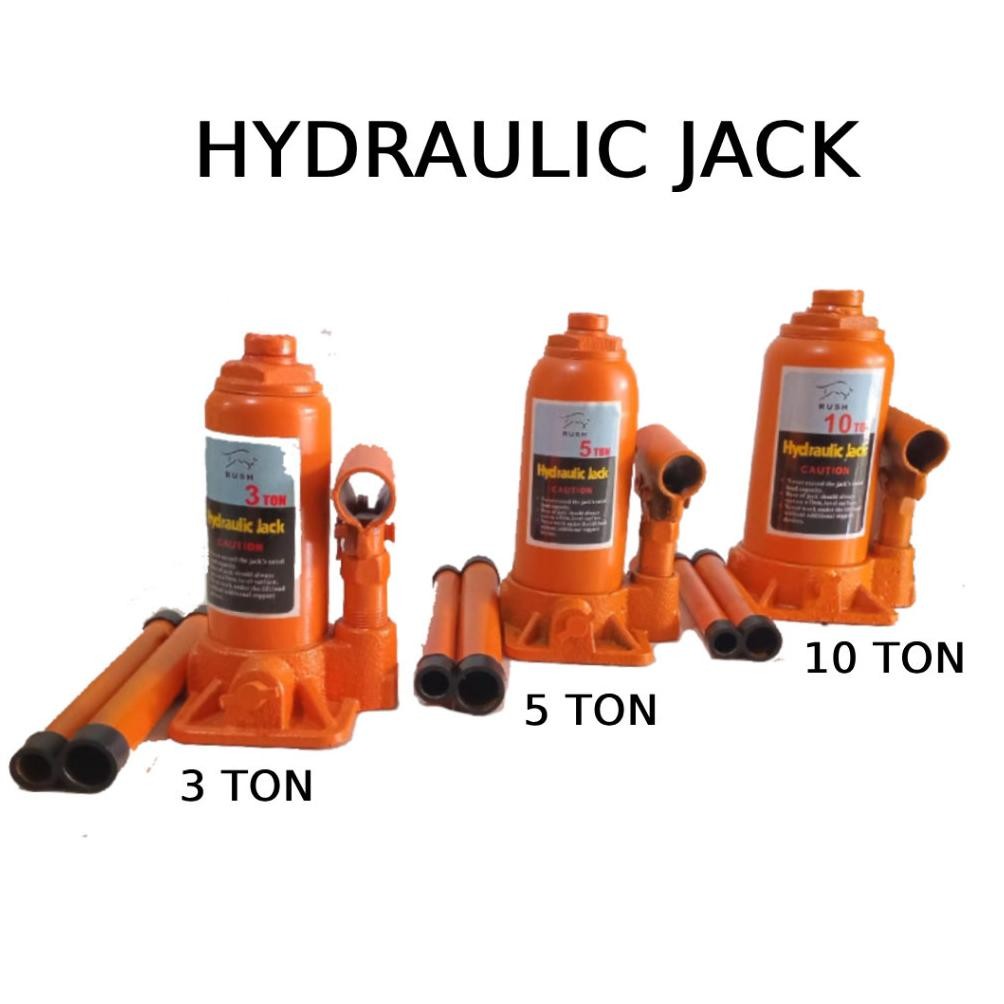 Rush Dongkrak Botol 3 Ton/5 Ton/10 Ton(Hydrolic Jack Rush)Tiga Ukuran Dongkrak Botol Hydrolic Rush T
