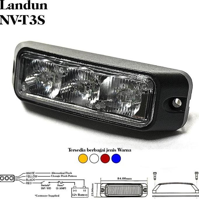 Landun Nouva T3S Lampu / Strobo Landun - Snal Siren