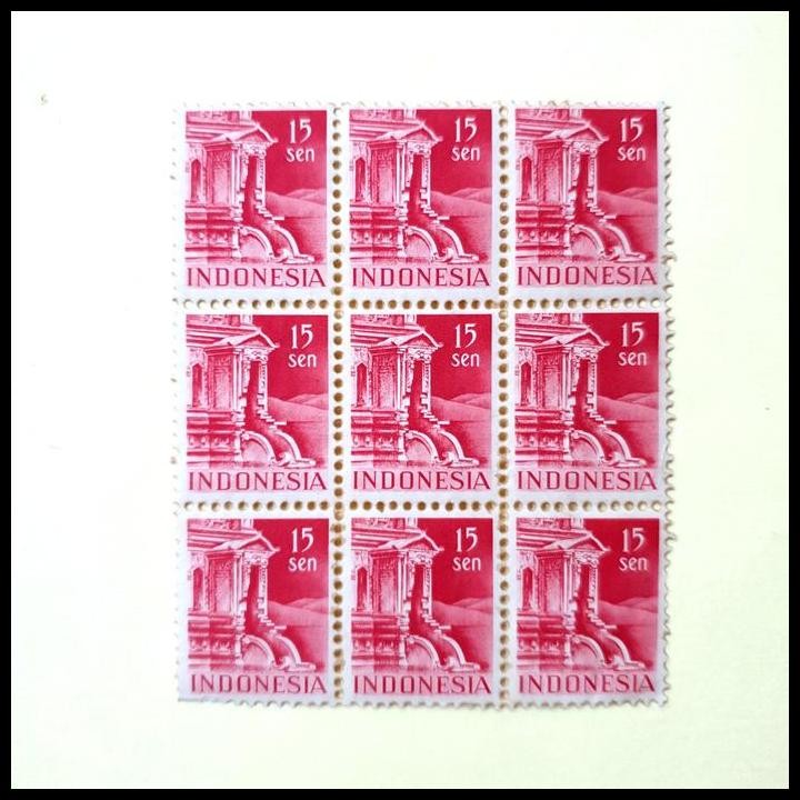 

HOT DEAL PRANGKO INDONESIA 1949. CANDI. 15 SEN BLOK-9 !!