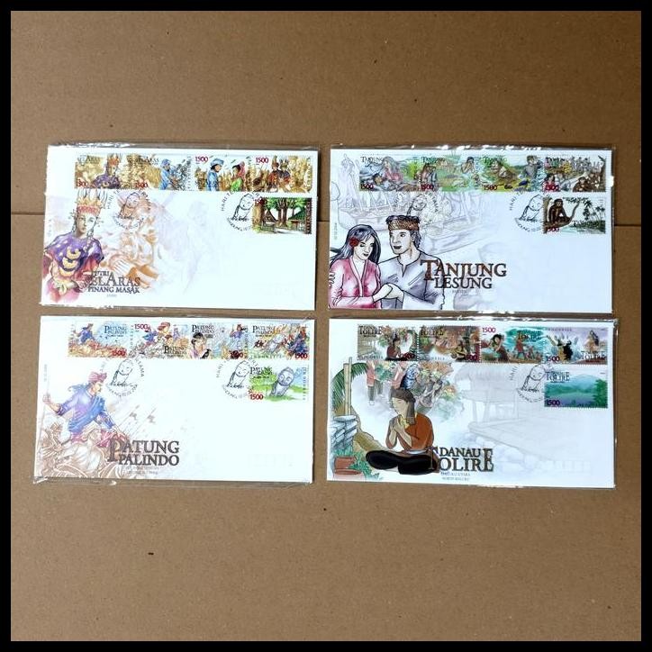 

HOT DEAL PRANGKO INDONESIA. SHP CERITA RAKYAT SERI 7 TAHUN 2004. SET 4 SAMPUL !!!!!!