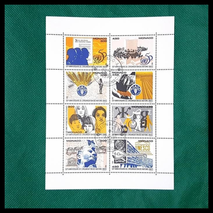 

TERMURAH PERANGKO/PRANGKO MS 50TH UNITED NATIONS/PBB ~ FAO, UNESCO. KAT. $14.00 !!!!!