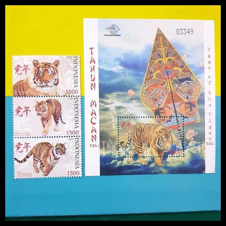 

HOT DEAL PRANGKO INDONESIA 2010. SHIO MACAN ~ SET PRANGKO + SOUVENIR SHEET
