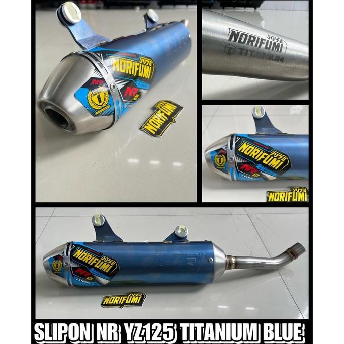 KNALPOT YZ125 NORIFUMI SLIP ON NR TITANIUM  BLUE