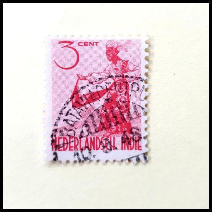 

TERMURAH PRANGKO NED INDIE 1945. DANCER 3 CENT. CAP POS, BATAVIACENTRUM 10.9.48