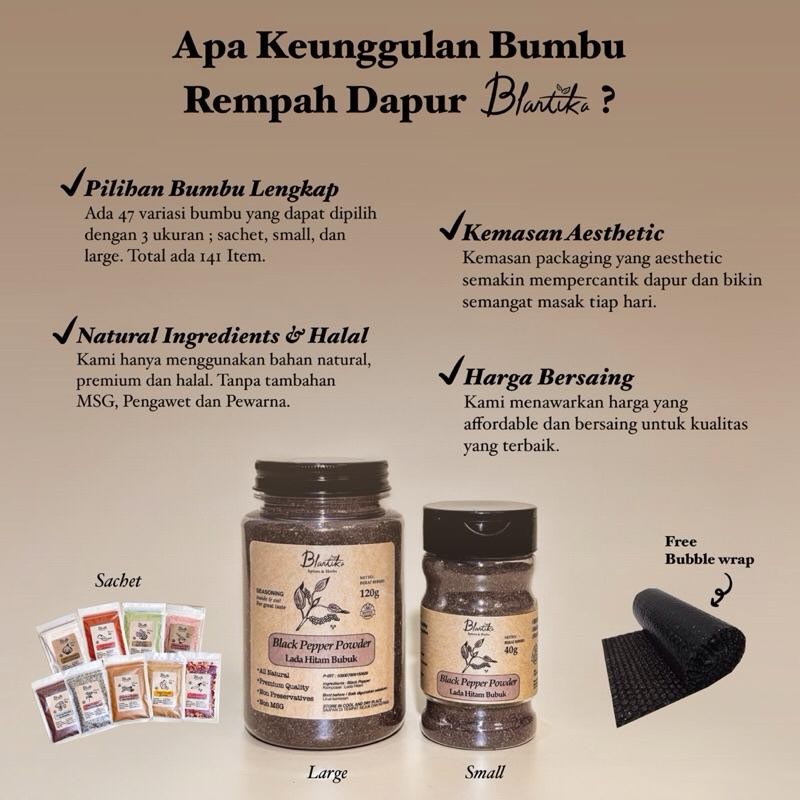 

Cri Blantika - Bumbu Dapur Bubuk All Varian Premium Non Msg / Premium Spices And Herbs