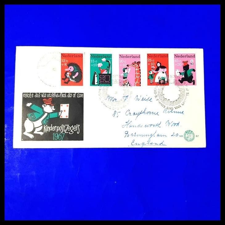 

BEST DEAL PRANGKO BELANDA. FDC TEMA ANAK-ANAK/KINDERZEGELS 7 NOVEMBER 1967 !