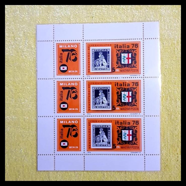 

TERMURAH PRANGKO HONGARIA SS PAMERAN FILATELI ITALIA '76 MILANO. MNH !!!!!