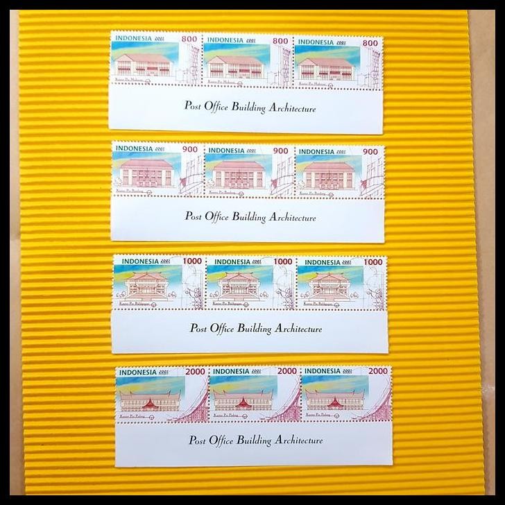 

TERMURAH PRANGKO INDONESIA. POST OFFICE BUILDING ARCHITECTURE. SET. STRIP - 3 !!!!!!
