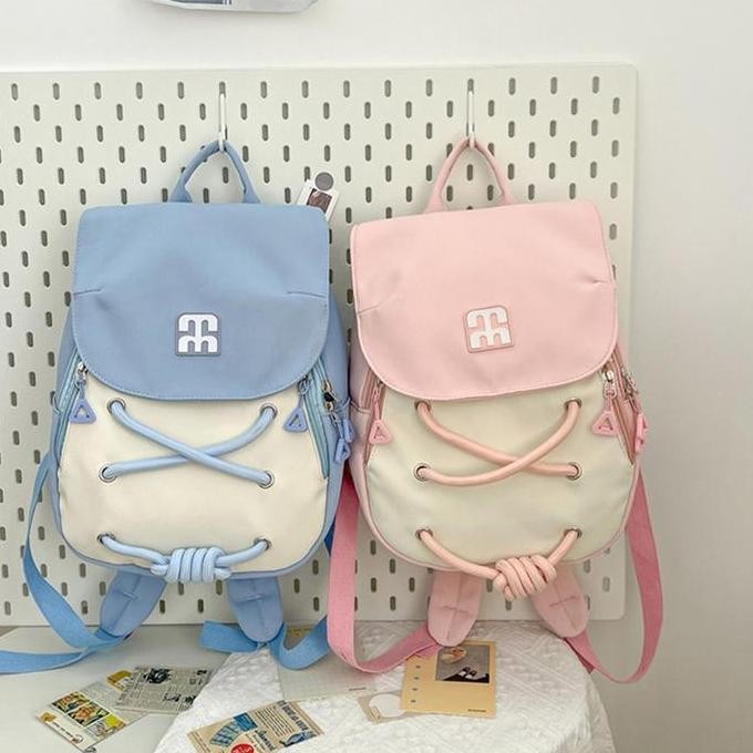 

Terjangkau Tas Punggung Dengan Tali Pengikat Gaya Imut/Tas Sekolah Gaya Korea Yang Segar Dan Portable