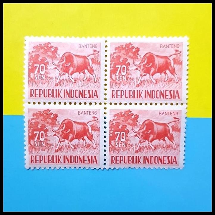 

TERMURAH PRANGKO INDONESIA 1956. SERI FAUNA. BANTENG 70 SEN, BLOK-4 !!!!