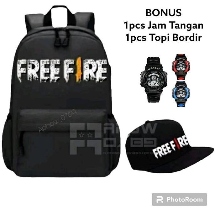 

Spesial Tas Sekolah Anak Tk-Sd Karakter Ff Bonus Topi Dan Jam Tangan Tas Ransel Anak Laki Laki